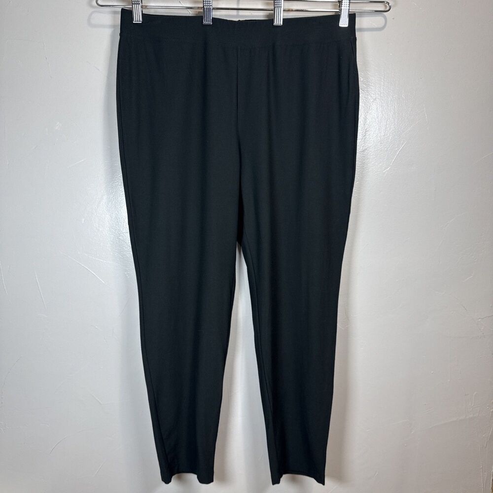 Eileen Fisher Pants Black Pull On Women's Size Large Neutral Minimalist
